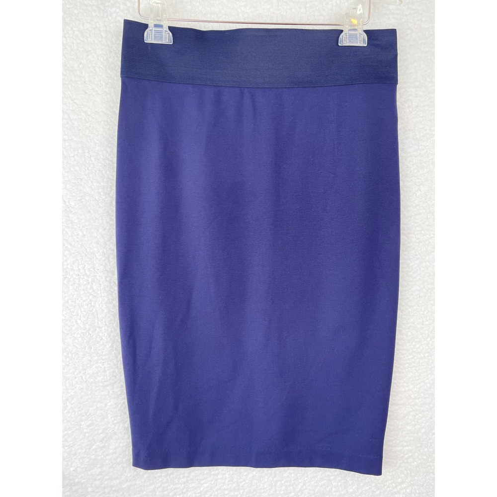 INC International Concepts Navy Blue Ponte Pencil Skirt Medium Elastic Waist